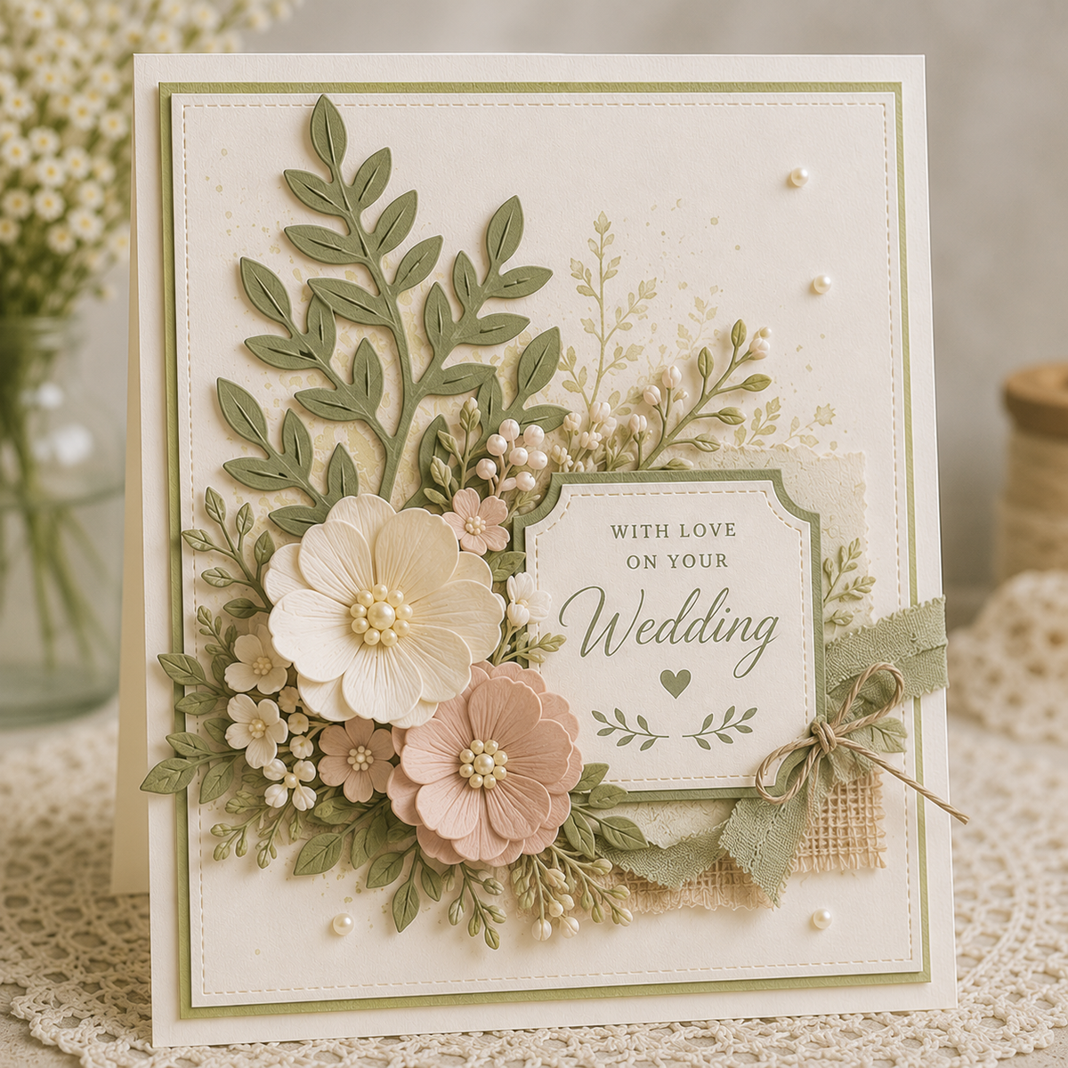 Botanical Foliage and Floral Branch Metal Cutting Dies Set for Card Making Scrapbooking and Nature Crafts