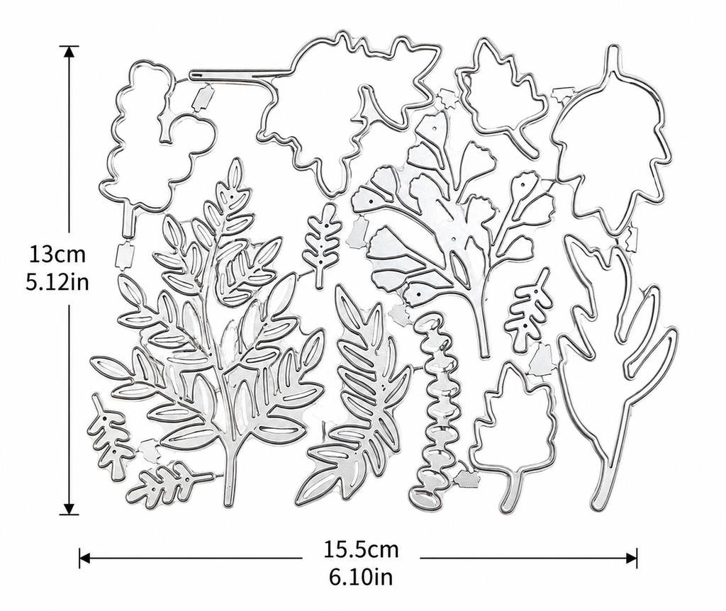 Botanical Foliage and Floral Branch Metal Cutting Dies Set for Card Making Scrapbooking and Nature Crafts