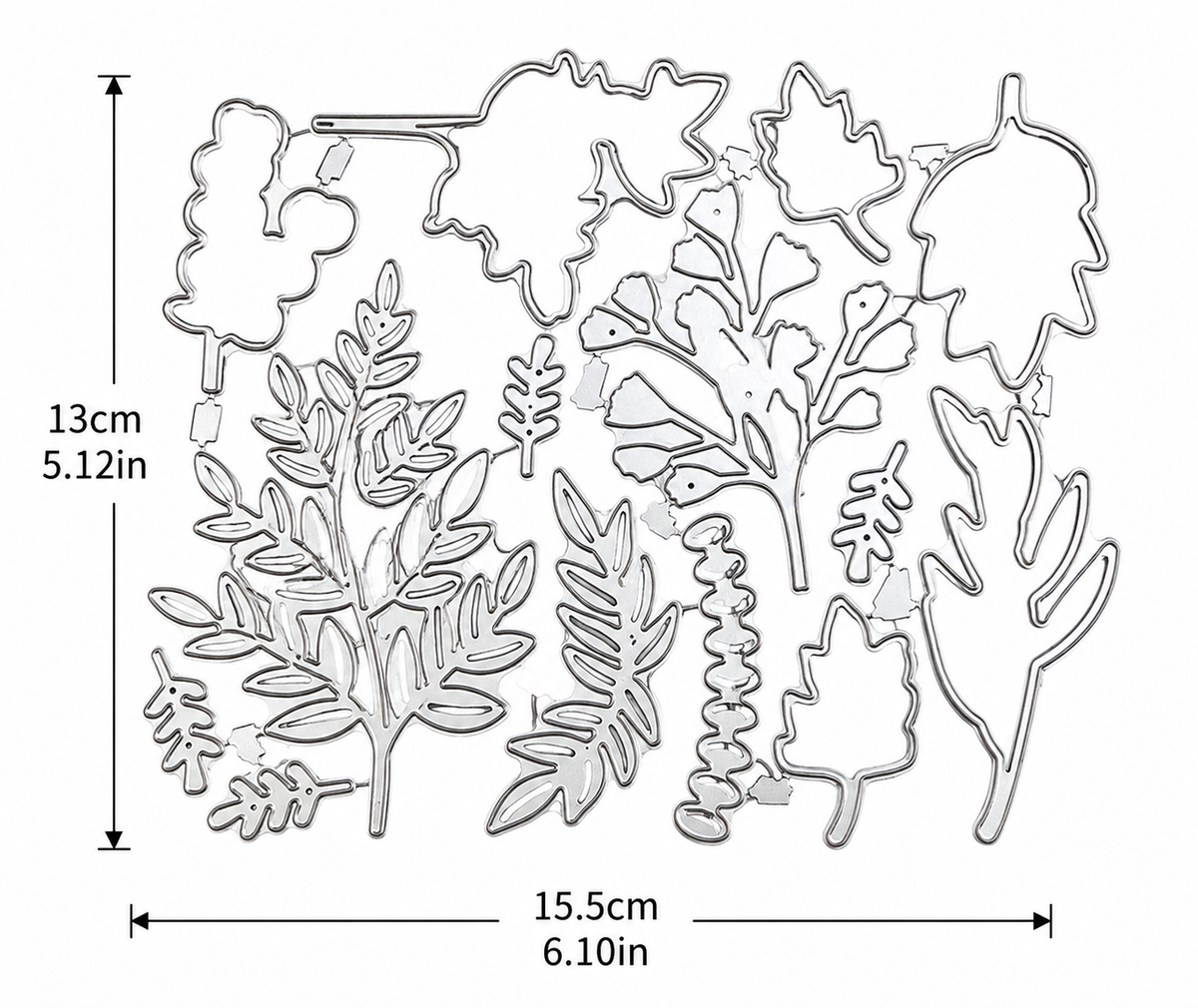 Botanical Foliage and Floral Branch Metal Cutting Dies Set for Card Making Scrapbooking and Nature Crafts