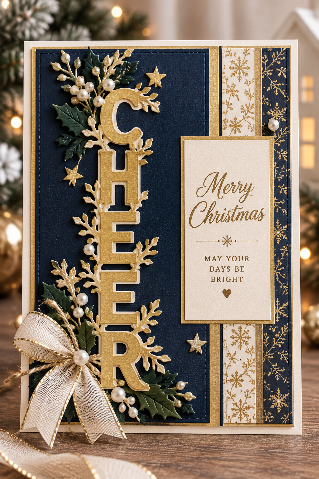 Christmas Word and Foliage Metal Cutting Dies Set for Holiday Card Making
