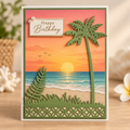 Palm Tree and Tropical Leaf Metal Cutting Dies Set with Decorative Border for Card Making