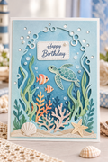 Underwater Frame and Sea Life Metal Cutting Dies Set for Card Making
