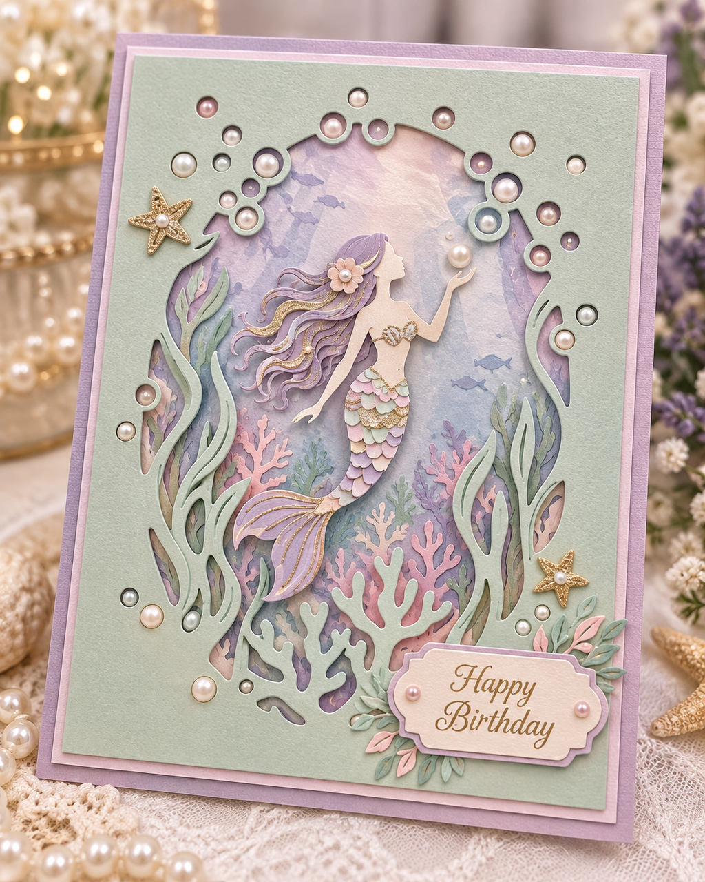 Underwater Frame and Sea Life Metal Cutting Dies Set for Card Making