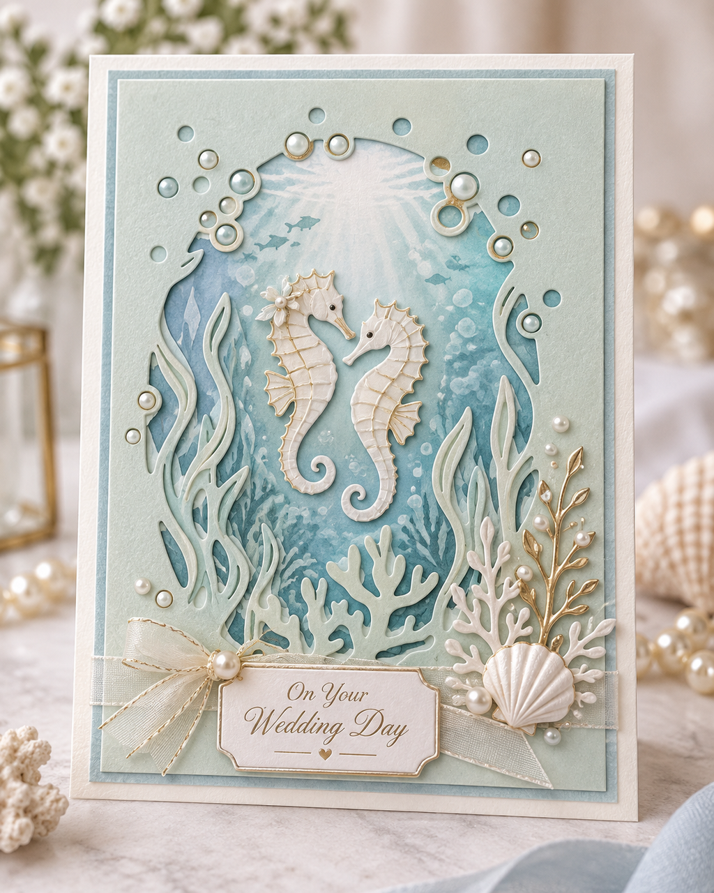 Underwater Frame and Sea Life Metal Cutting Dies Set for Card Making