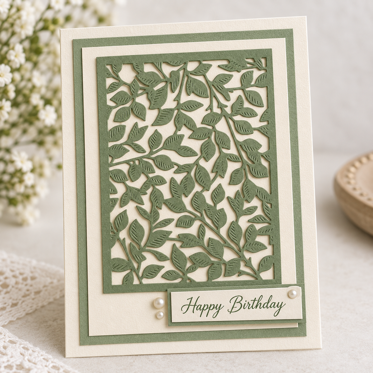 Leaf and Floral Background Metal Cutting Dies Set for Card Making and Botanical Paper Crafts