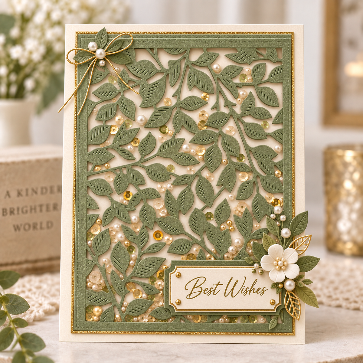 Leaf and Floral Background Metal Cutting Dies Set for Card Making and Botanical Paper Crafts