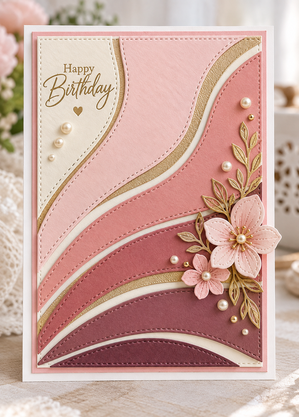 Stitched Sunburst and Curved Ray Background Metal Cutting Dies Set for Card Making