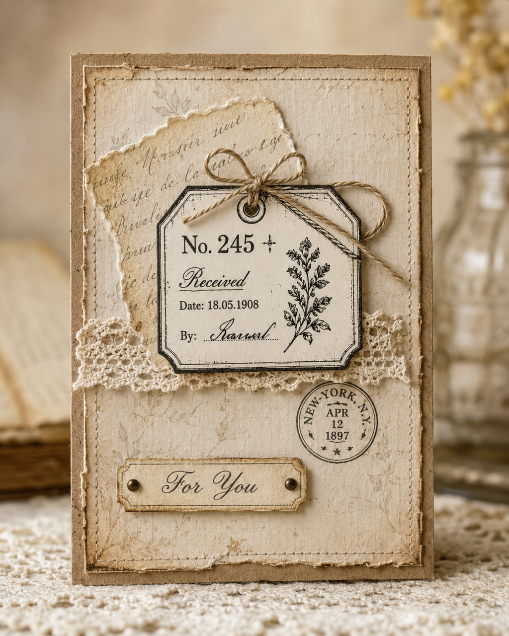 Vintage Ephemera Clear Stamp Set 14 x 14 cm Paris Postcard Ticket Silicone Stamps