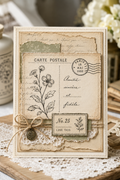 Vintage Label and Postmark Clear Stamp Set 14 x 14 cm Journal Silicone Stamps