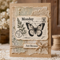 Butterfly Week Clear Stamp Set 14 x 14 cm Daily Journal Silicone Stamps