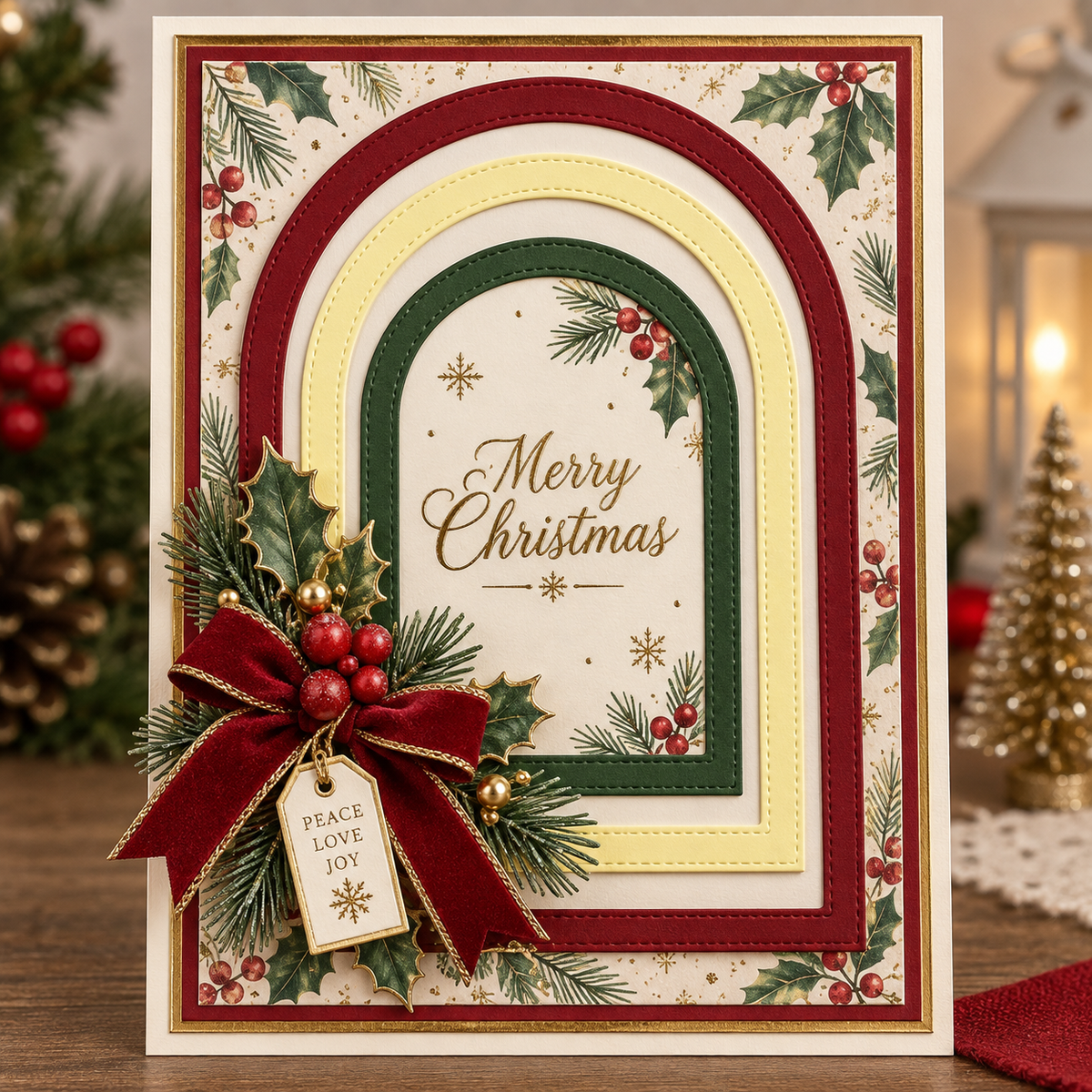 Nested Arch Frame Metal Cutting Dies Set for Christmas Cards Scrapbooking and Layered Paper Crafts