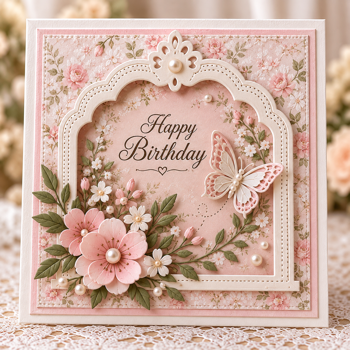 Ornate Arch Frame Metal Cutting Die with Pierced Border for Card Making Scrapbooking and Paper Crafts