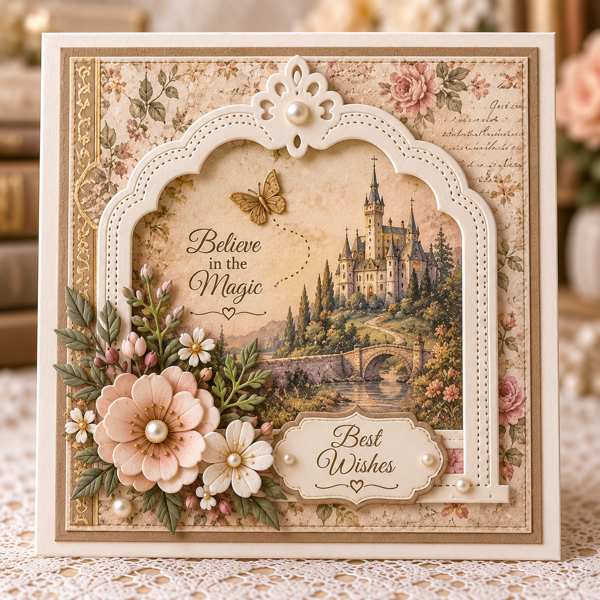 Ornate Arch Frame Metal Cutting Die with Pierced Border for Card Making Scrapbooking and Paper Crafts