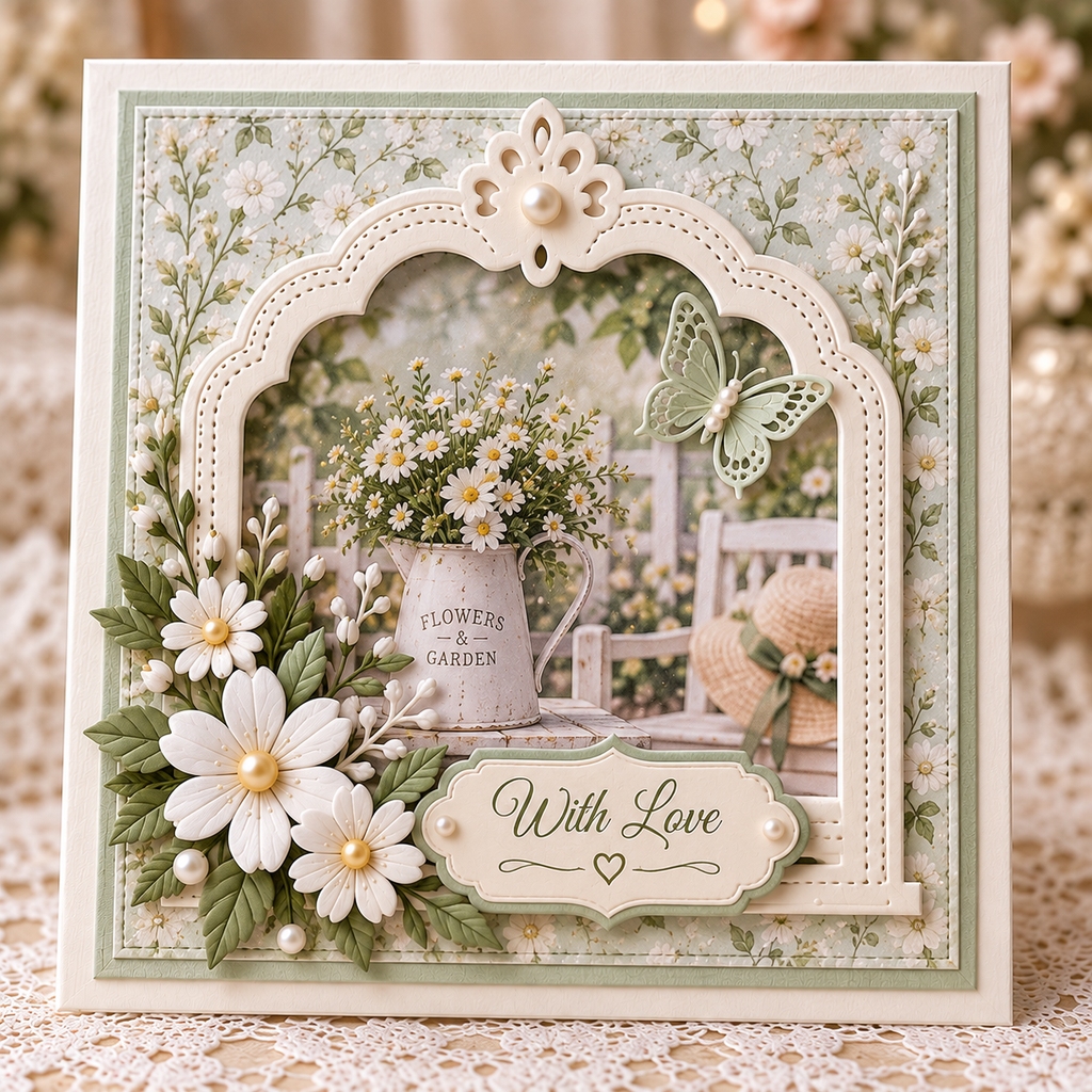 Ornate Arch Frame Metal Cutting Die with Pierced Border for Card Making Scrapbooking and Paper Crafts