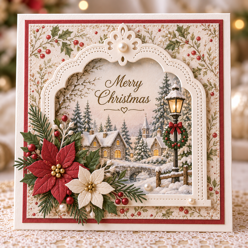 Ornate Arch Frame Metal Cutting Die with Pierced Border for Card Making Scrapbooking and Paper Crafts