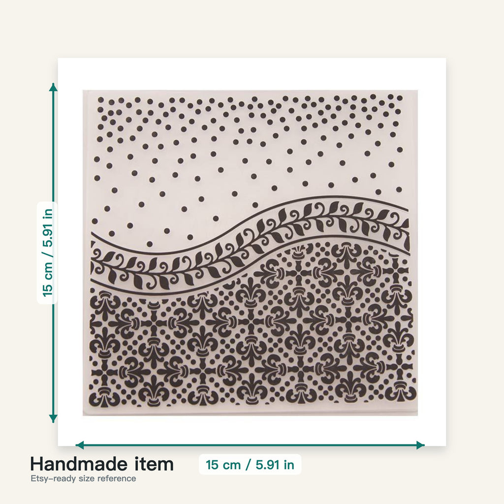 Winter Snowfall and Fleur Pattern Embossing Folder 5.91 x 5.91 Inch Holiday Background for Card Making