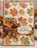 Autumn Maple Leaves Embossing Folder for Fall Card Making and Scrapbooking
