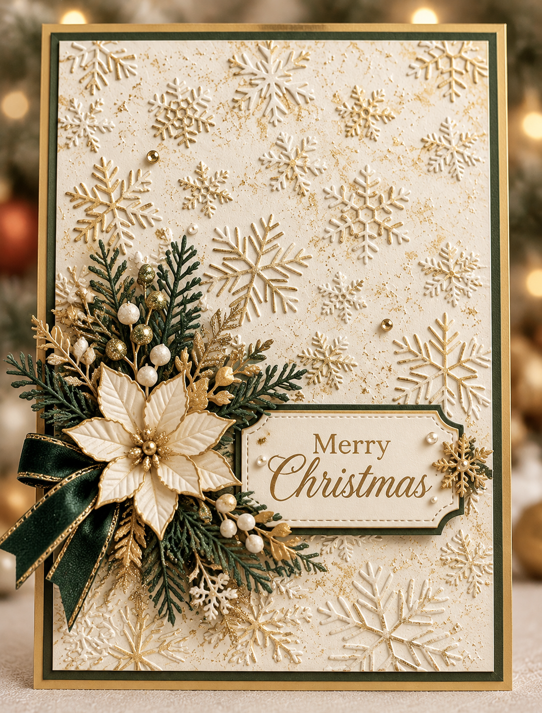 Snowflake Embossing Folder for Winter Christmas Card Making and Scrapbooking