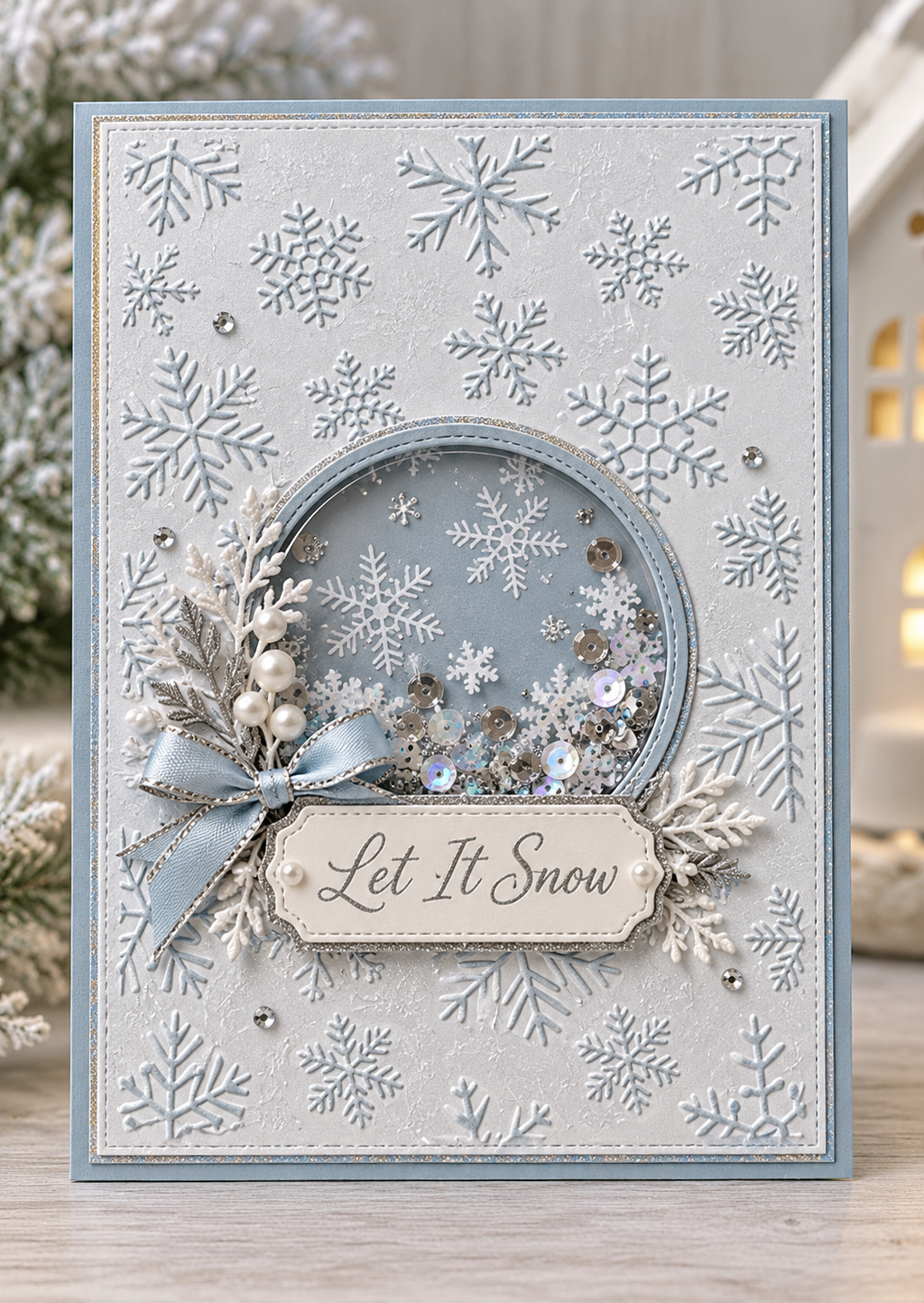 Snowflake Embossing Folder for Winter Christmas Card Making and Scrapbooking
