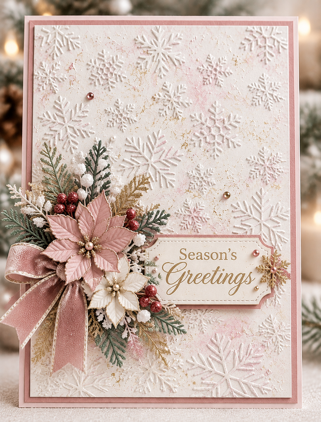 Snowflake Embossing Folder for Winter Christmas Card Making and Scrapbooking