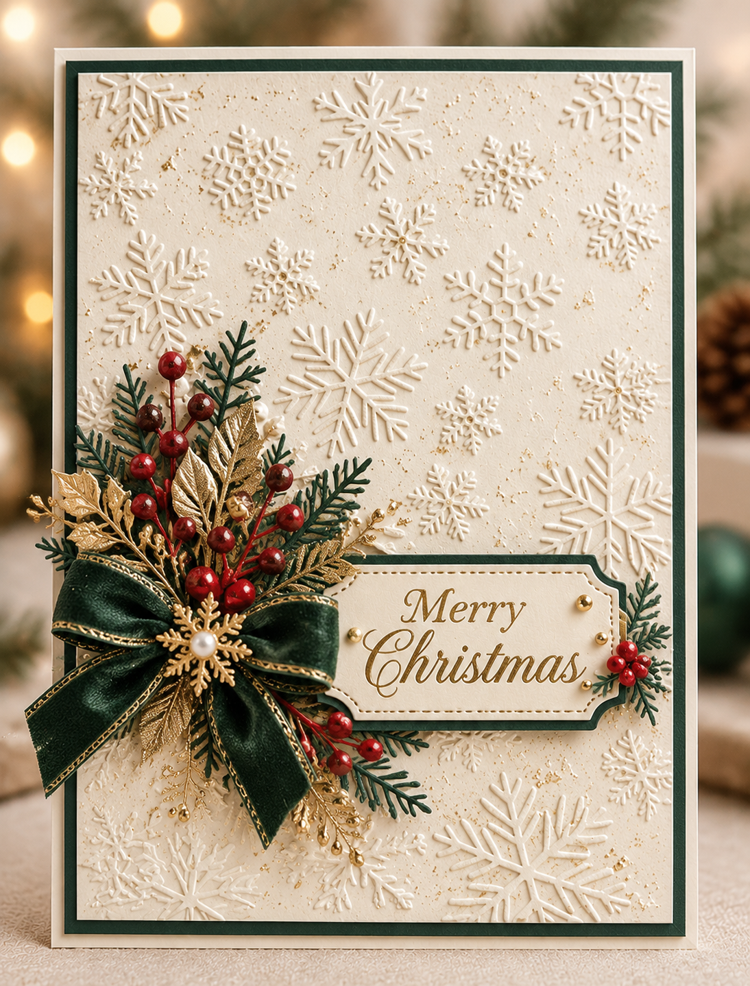 Snowflake Embossing Folder for Winter Christmas Card Making and Scrapbooking