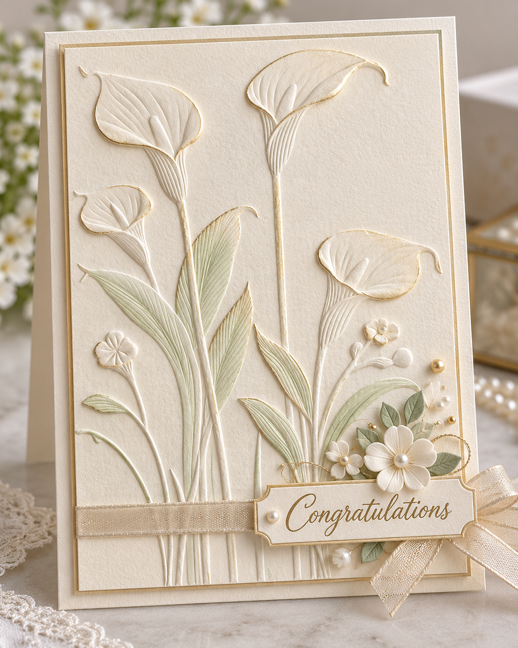 Calla Lily Floral Embossing Folder for Card Making Scrapbooking Wedding Cards and DIY Paper Crafts