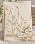 Calla Lily Floral Embossing Folder for Card Making Scrapbooking Wedding Cards and DIY Paper Crafts