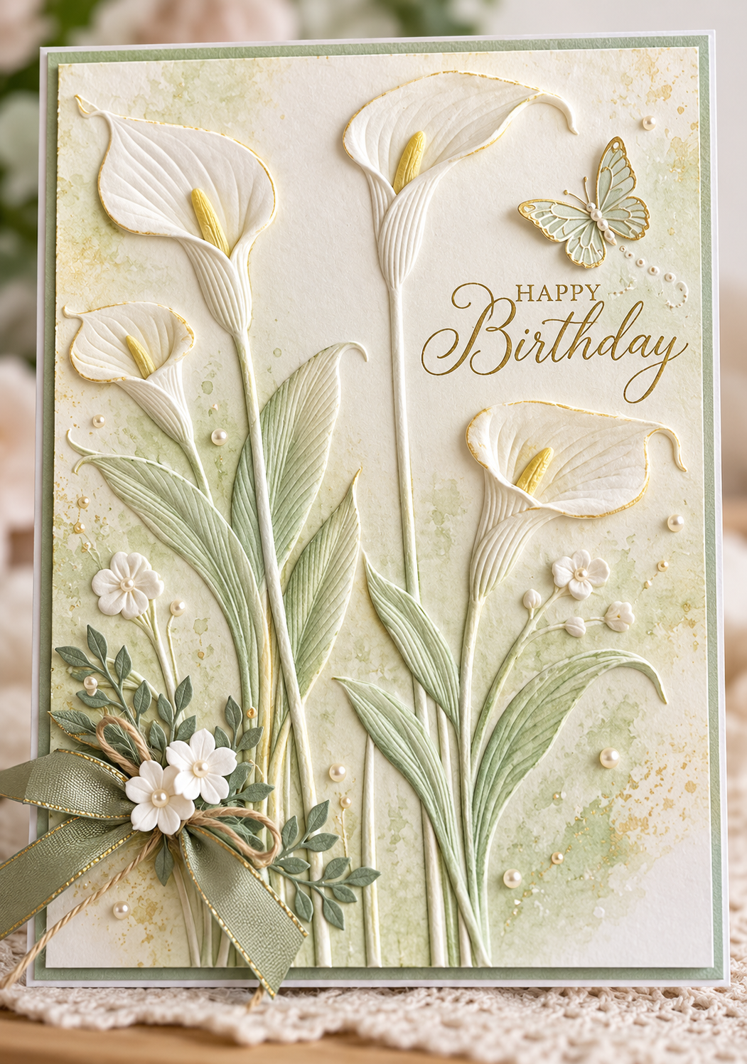 Calla Lily Floral Embossing Folder for Card Making Scrapbooking Wedding Cards and DIY Paper Crafts