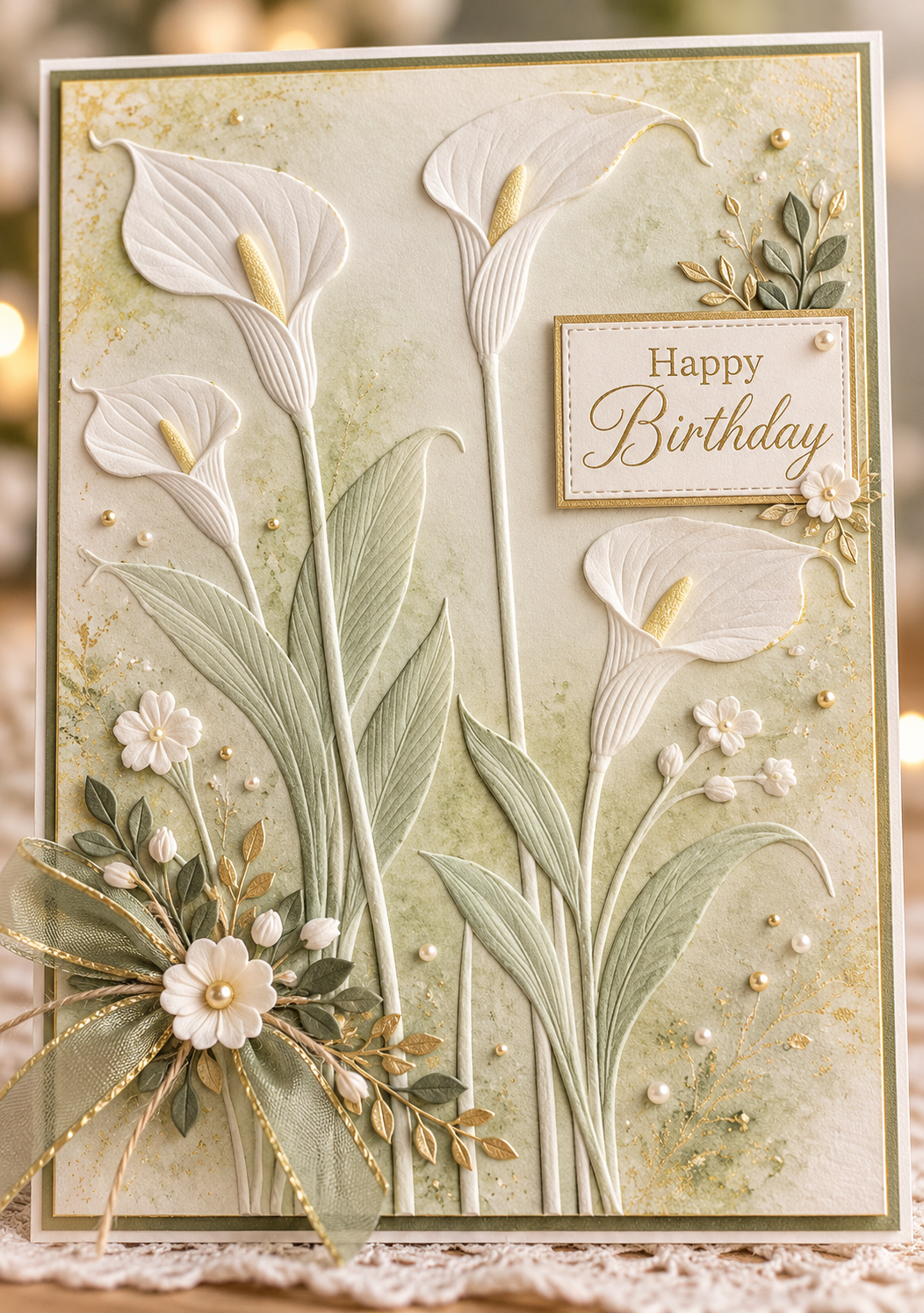 Calla Lily Floral Embossing Folder for Card Making Scrapbooking Wedding Cards and DIY Paper Crafts