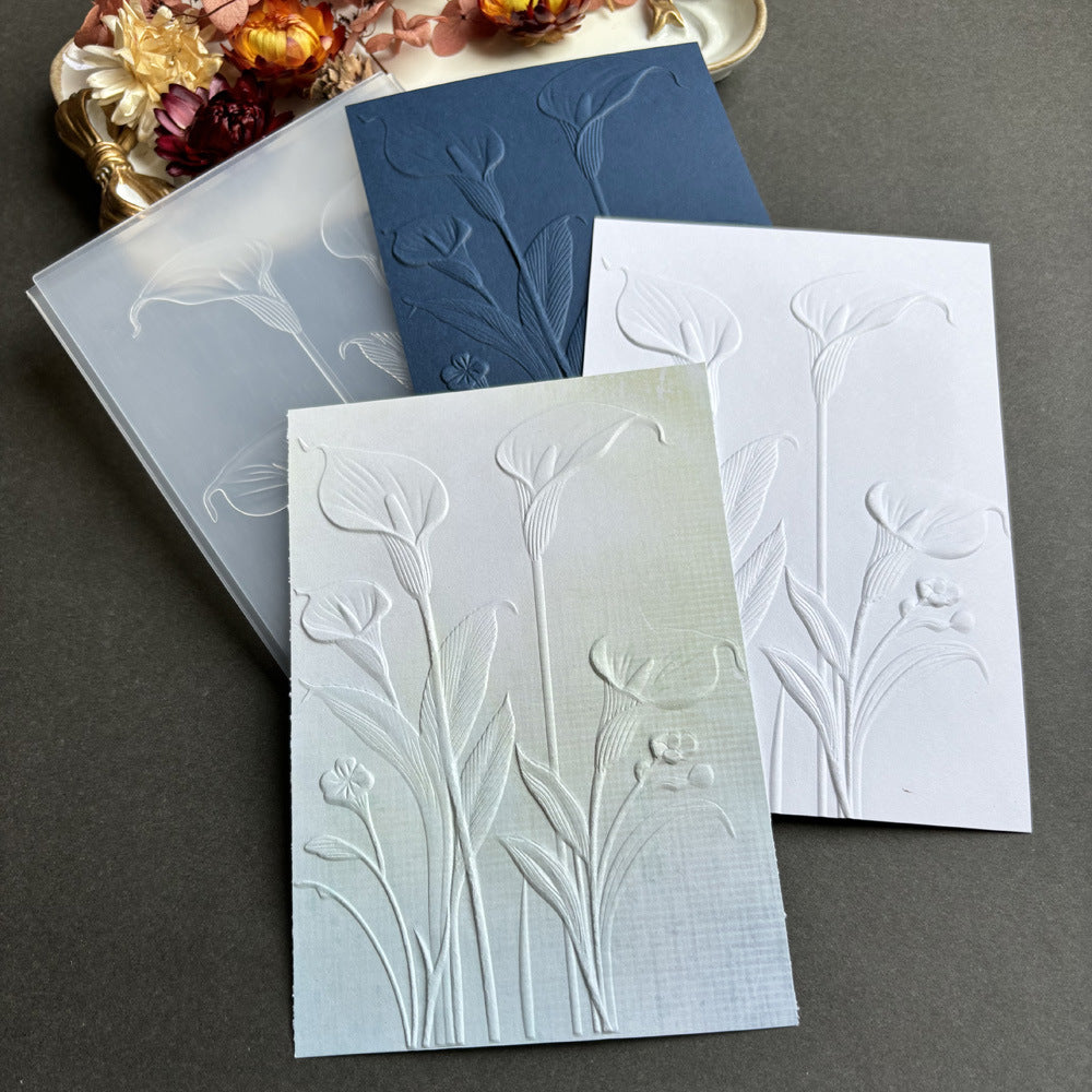 Calla Lily Floral Embossing Folder for Card Making Scrapbooking Wedding Cards and DIY Paper Crafts