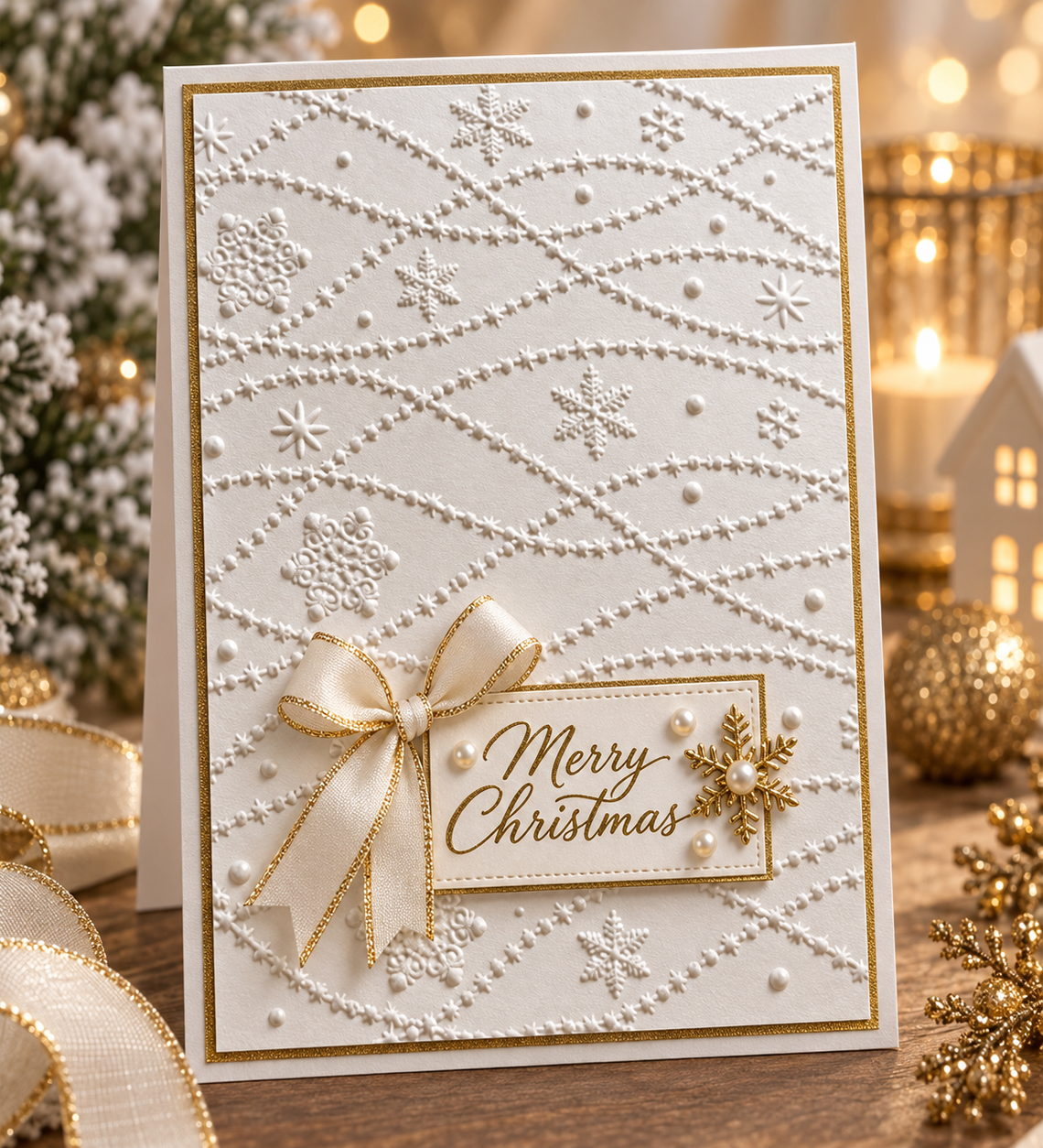 Star Garland Embossing Folder for Christmas Cards and Winter Scrapbooking