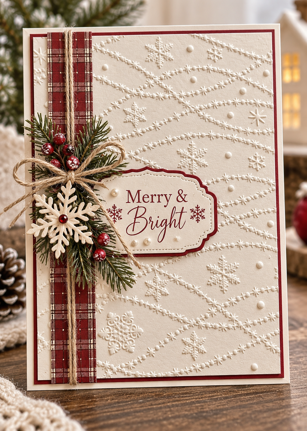 Star Garland Embossing Folder for Christmas Cards and Winter Scrapbooking