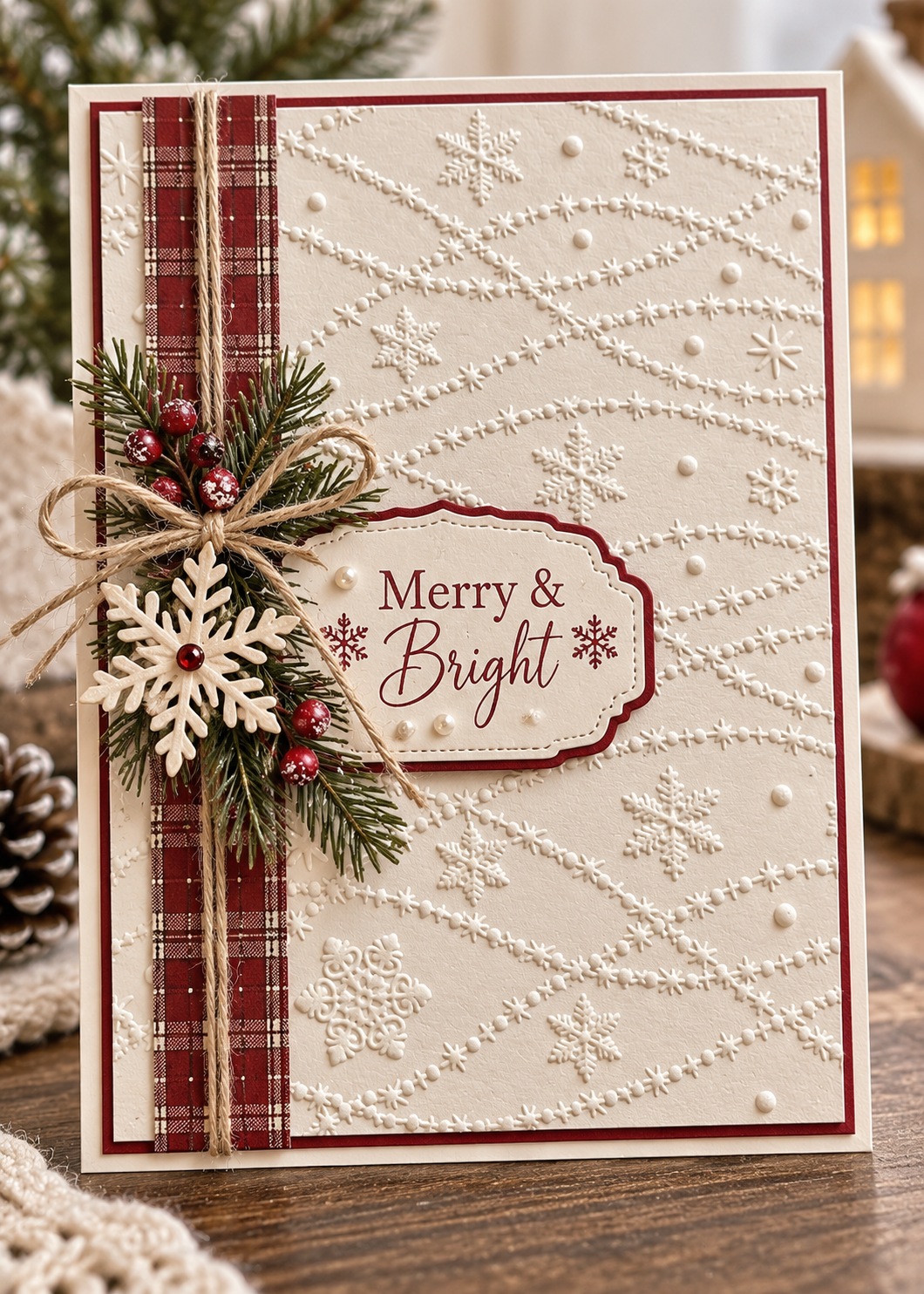 Star Garland Embossing Folder for Christmas Cards and Winter Scrapbooking