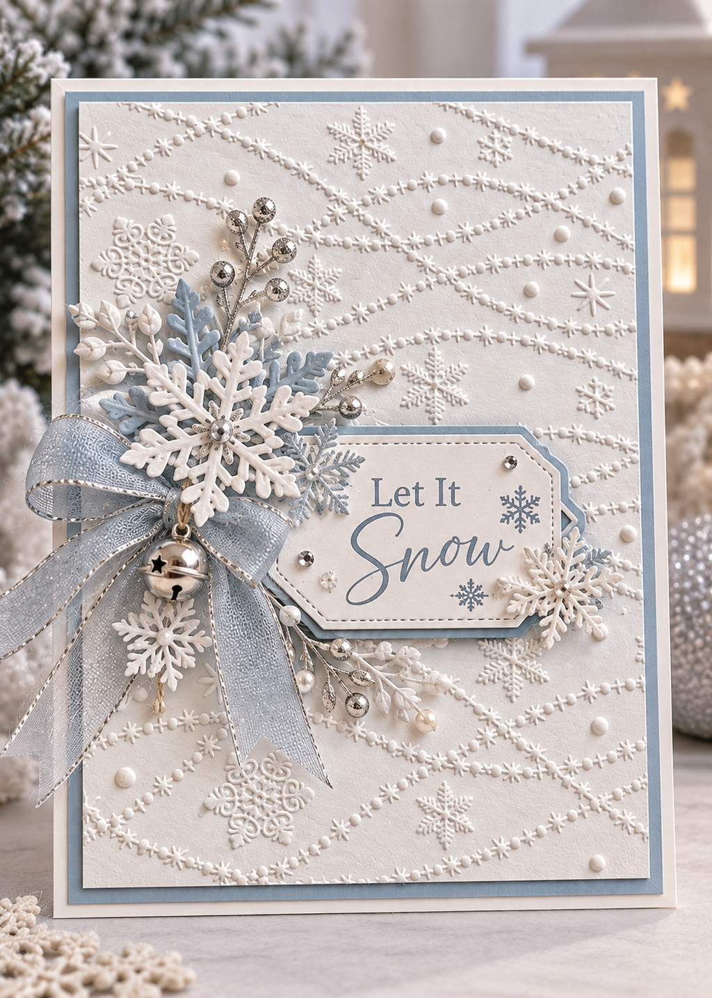 Star Garland Embossing Folder for Christmas Cards and Winter Scrapbooking