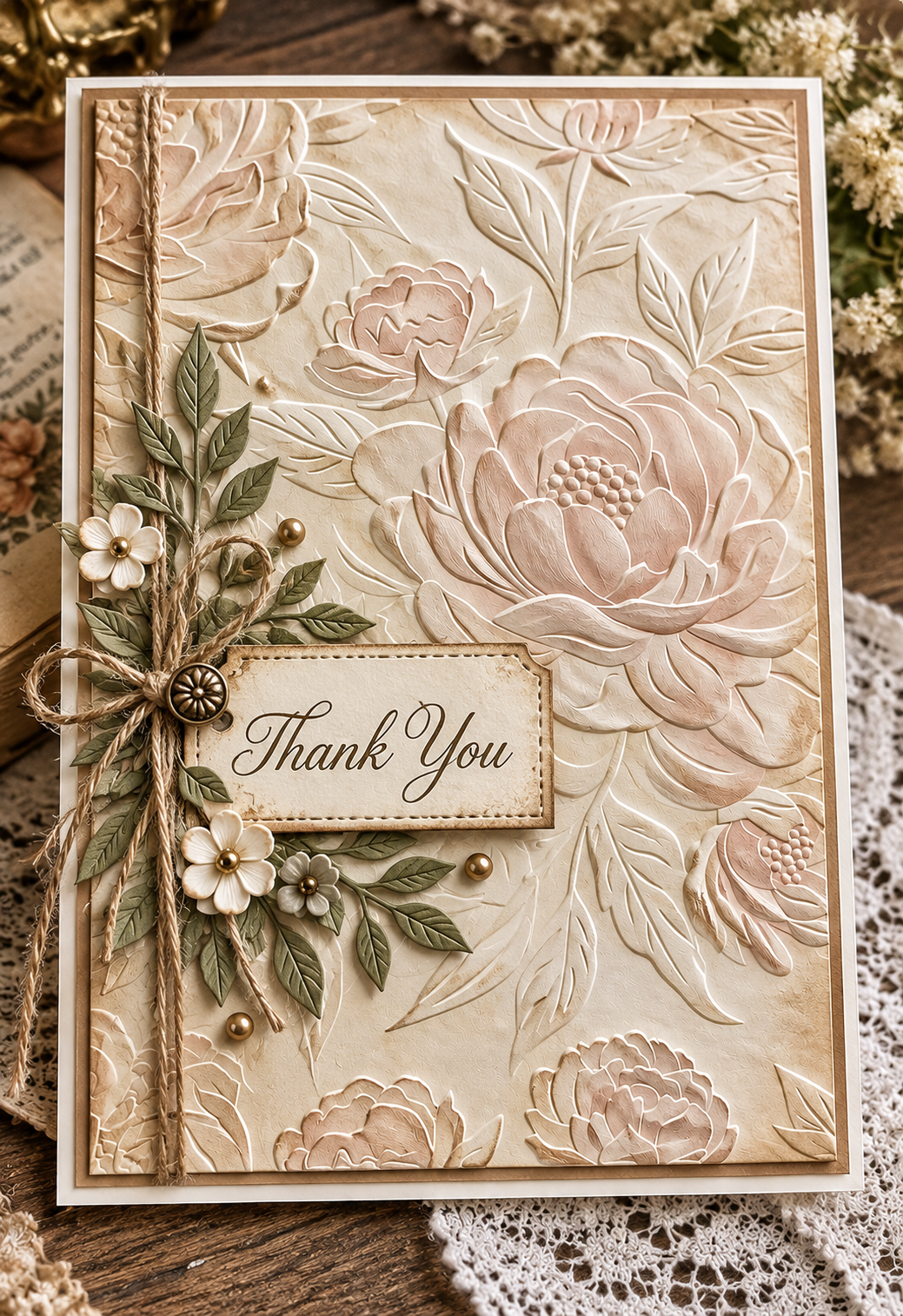 Peony Flower Embossing Folder for Floral Cards and Wedding Scrapbooking
