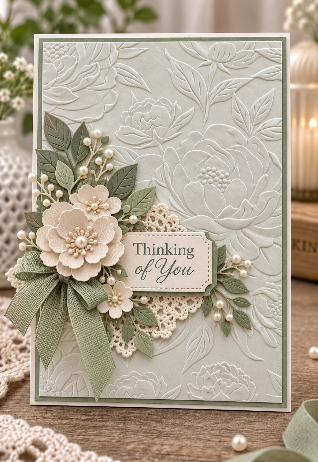 Peony Flower Embossing Folder for Floral Cards and Wedding Scrapbooking