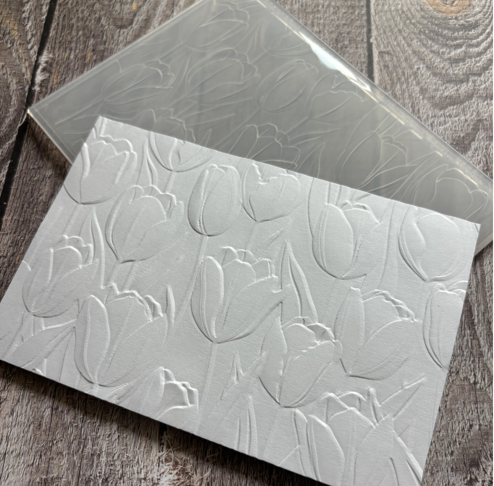 Tulip Flower Embossing Folder for Spring Cards and Floral Scrapbooking