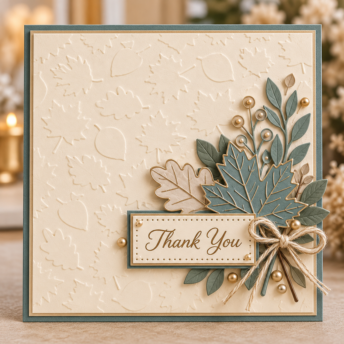 Autumn Leaves Embossing Folder 6 x 6 Inch Fall Foliage Background for Card Making