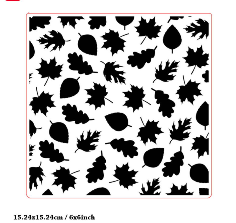 Autumn Leaves Embossing Folder 6 x 6 Inch Fall Foliage Background for Card Making