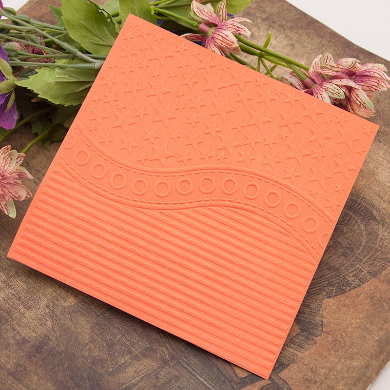 Star & Lines Embossing Folder for Card Making, 15x15cm Paper Craft Template