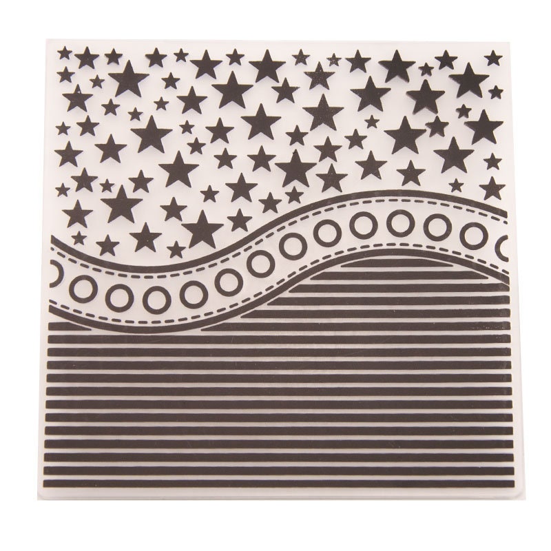 Star & Lines Embossing Folder for Card Making, 15x15cm Paper Craft Template