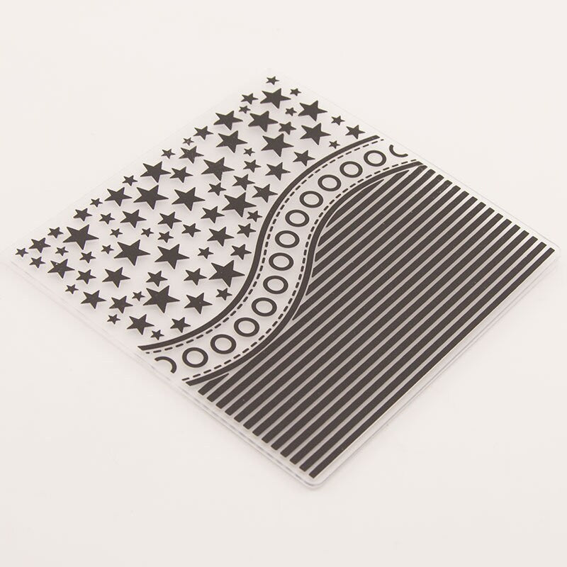 Star & Lines Embossing Folder for Card Making, 15x15cm Paper Craft Template