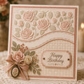Rose Embossing Folder for Paper Crafts, 15x15cm, Card Making Scrapbooking Embosser Template