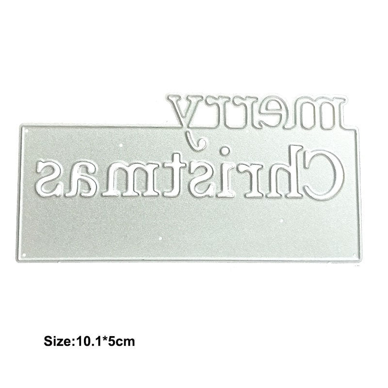 Merry Christmas Metal Cutting Die for Holiday Cards