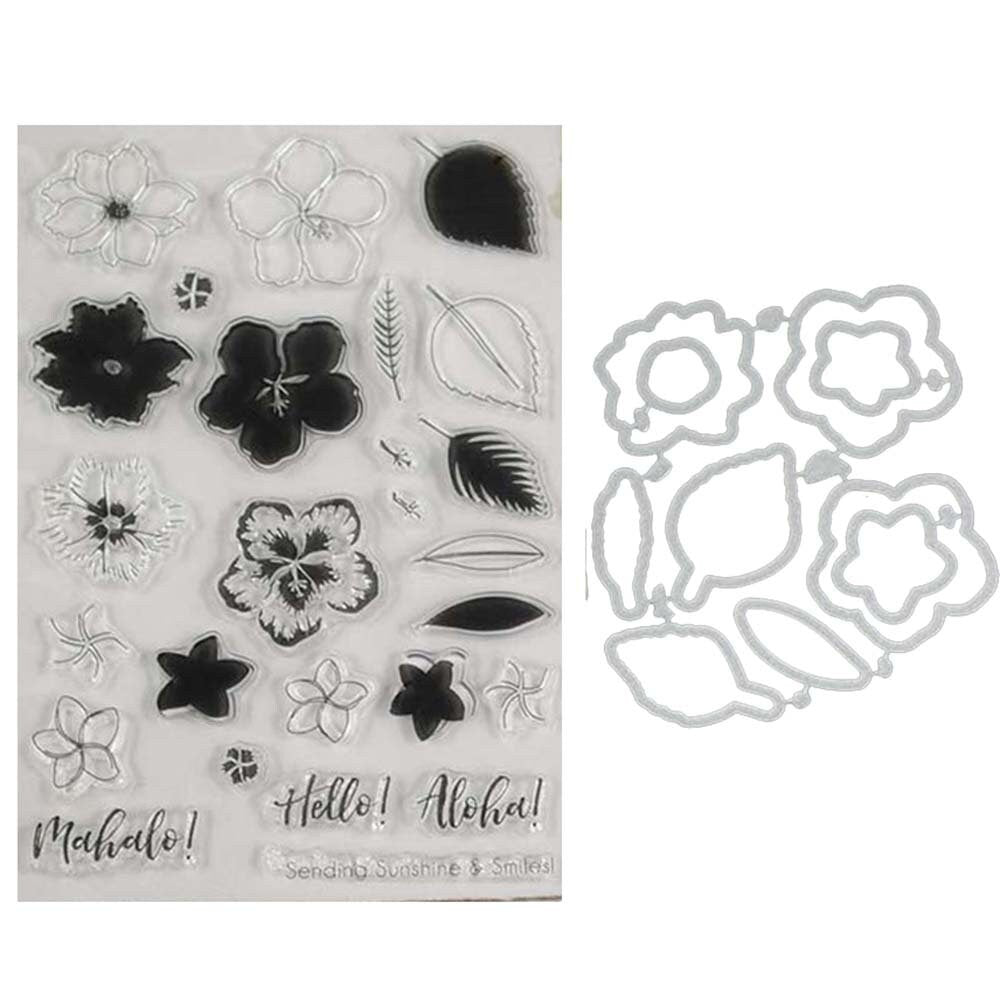 Mahalo Floral Clear Stamp and Die Set for Card Making