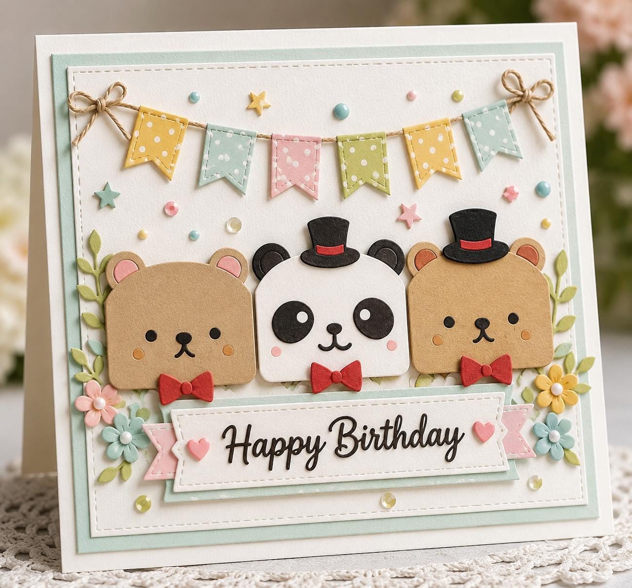 Panda Bear Metal Cutting Die Set for Cards and Crafts