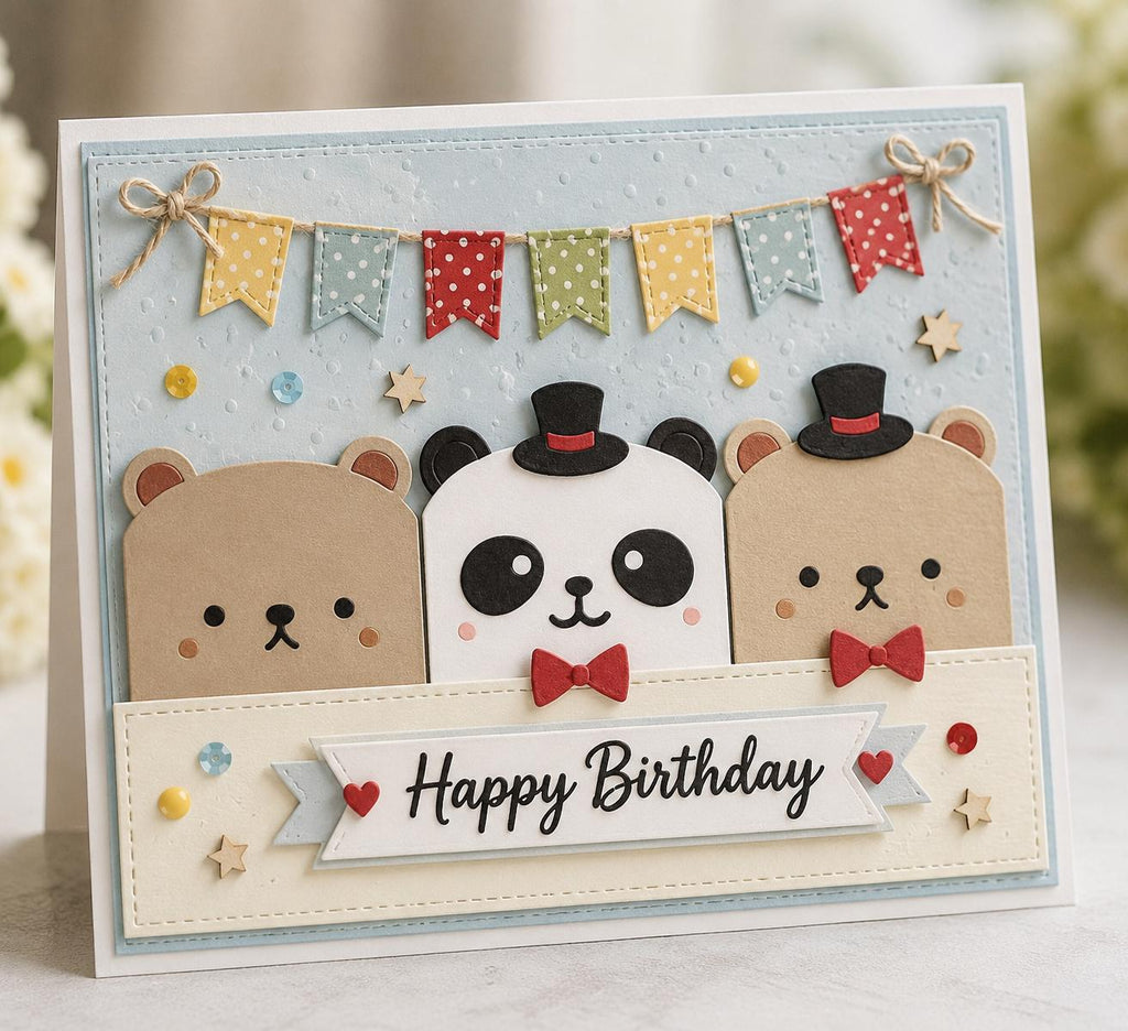 Panda Bear Metal Cutting Die Set for Cards and Crafts