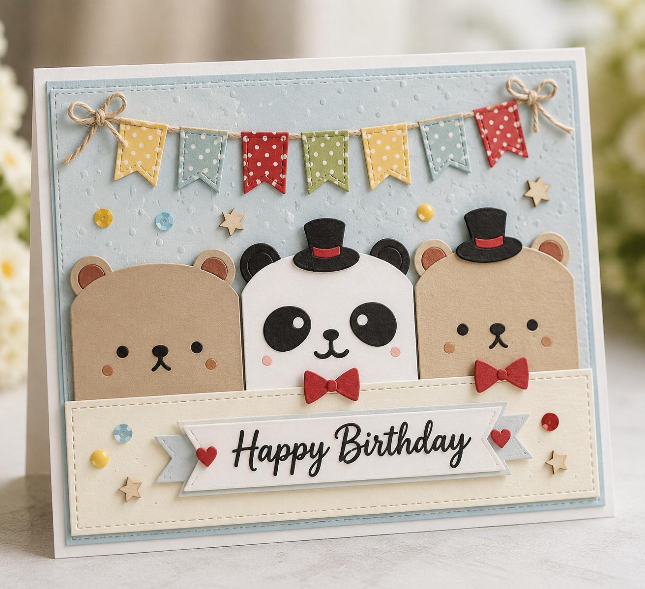 Panda Bear Metal Cutting Die Set for Cards and Crafts
