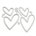 Stitched Heart Metal Cutting Dies, Mini Heart Stencils for Cards