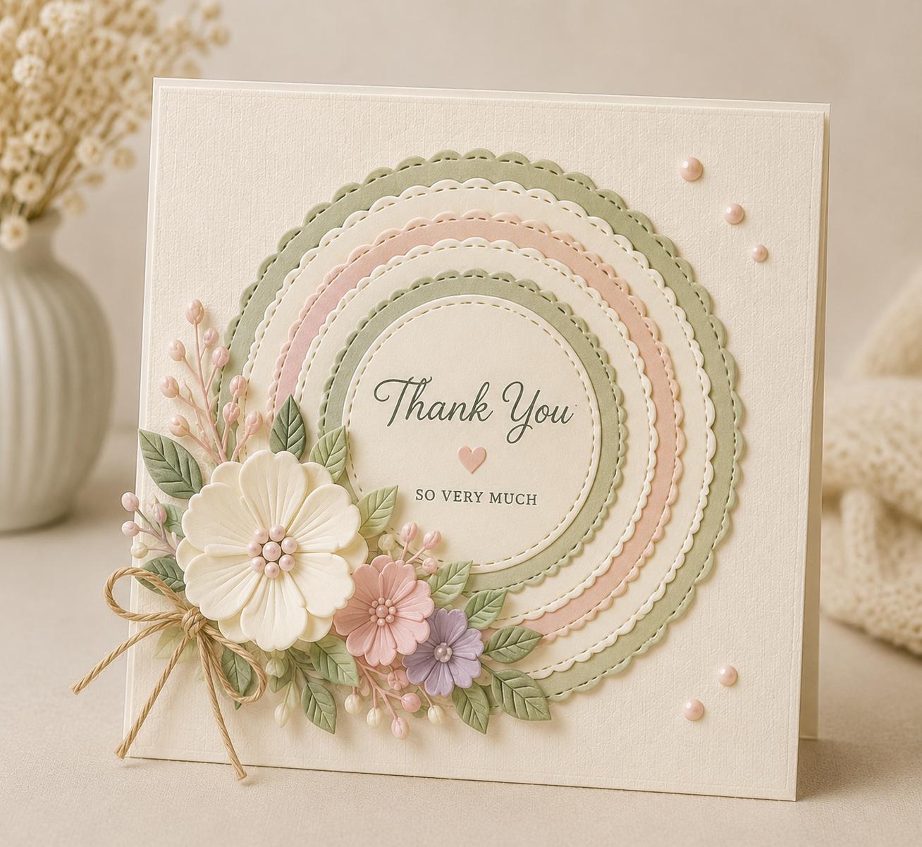 Wave Stitched Circle Cutting Dies, Scrapbooking Stencils